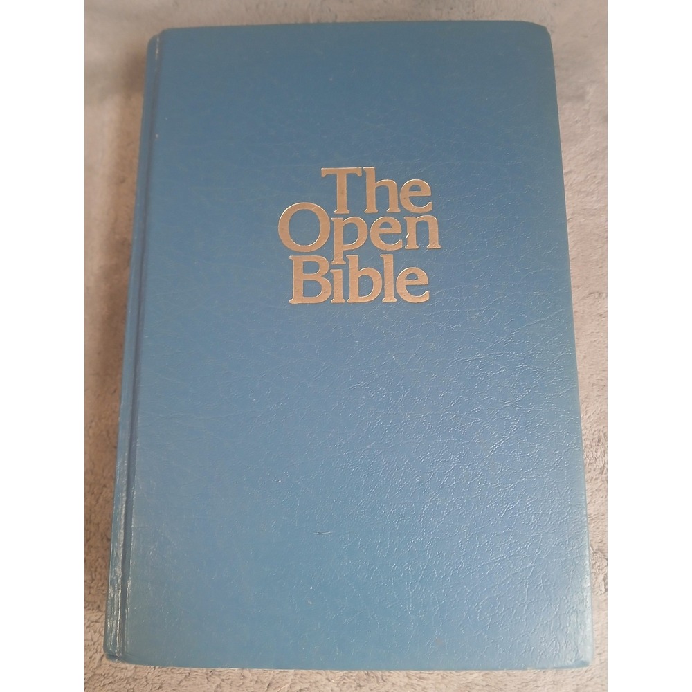 The Open Bible KJV 1975 Thomas Nelson Red Letter Edition Blue Hardcover 652B